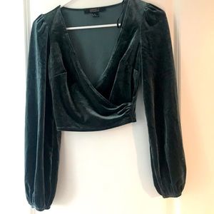 Green Velvet Top